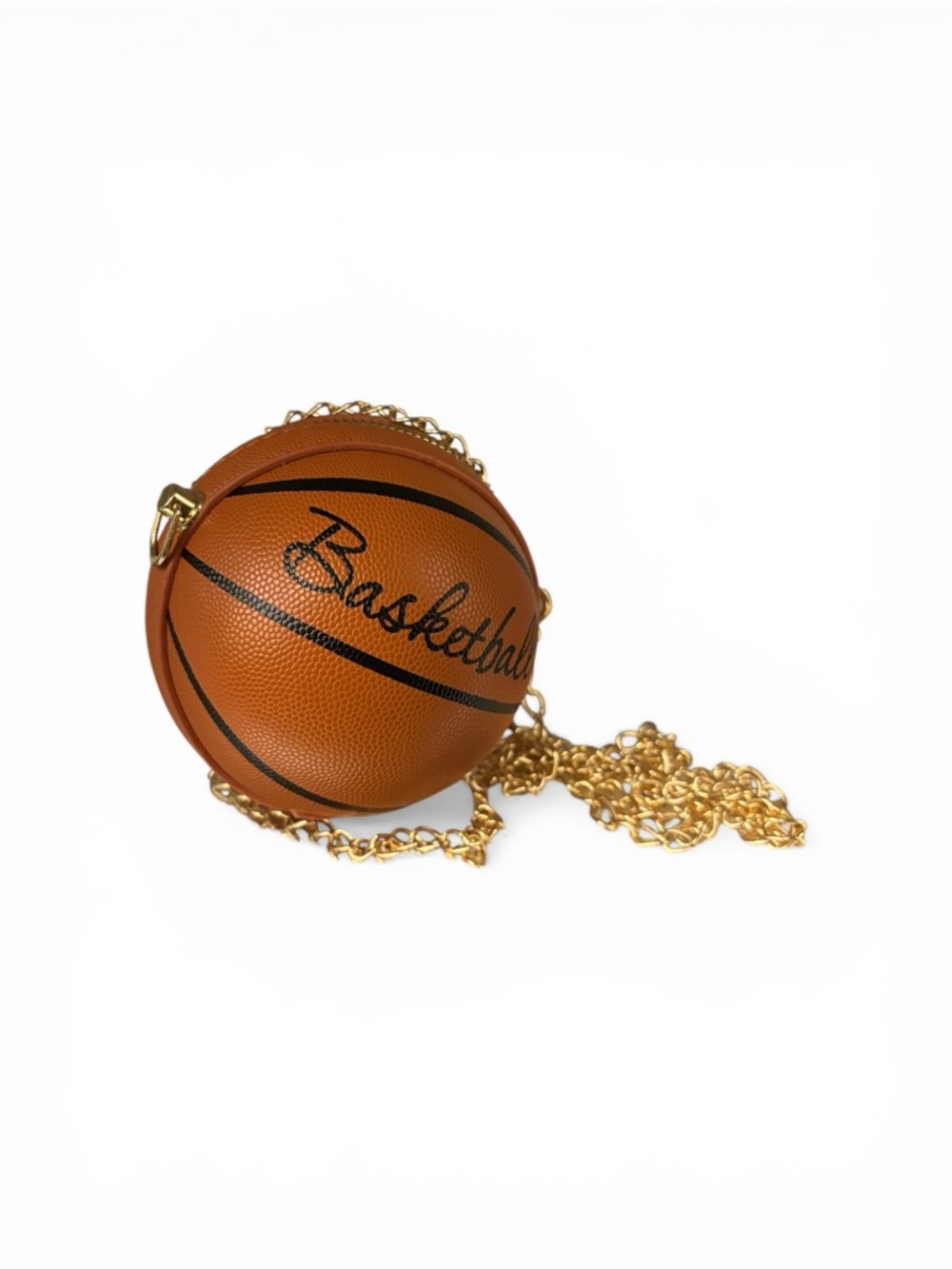 Basketball Novelty Crossbody Bag with Gold Chain